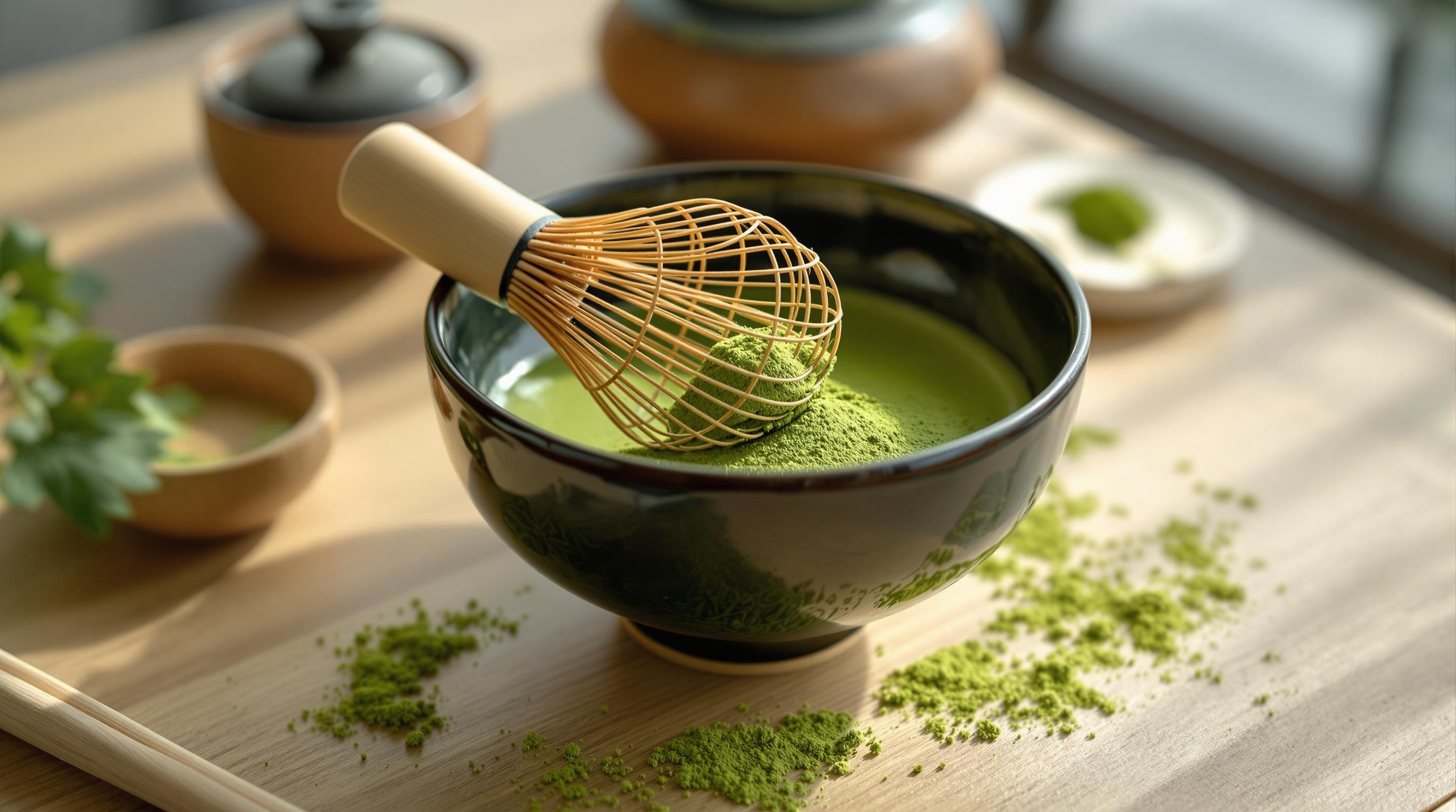 Image illustrant le sujet suivant : Pourquoi utiliser un fouet en bambou pour le matcha ?